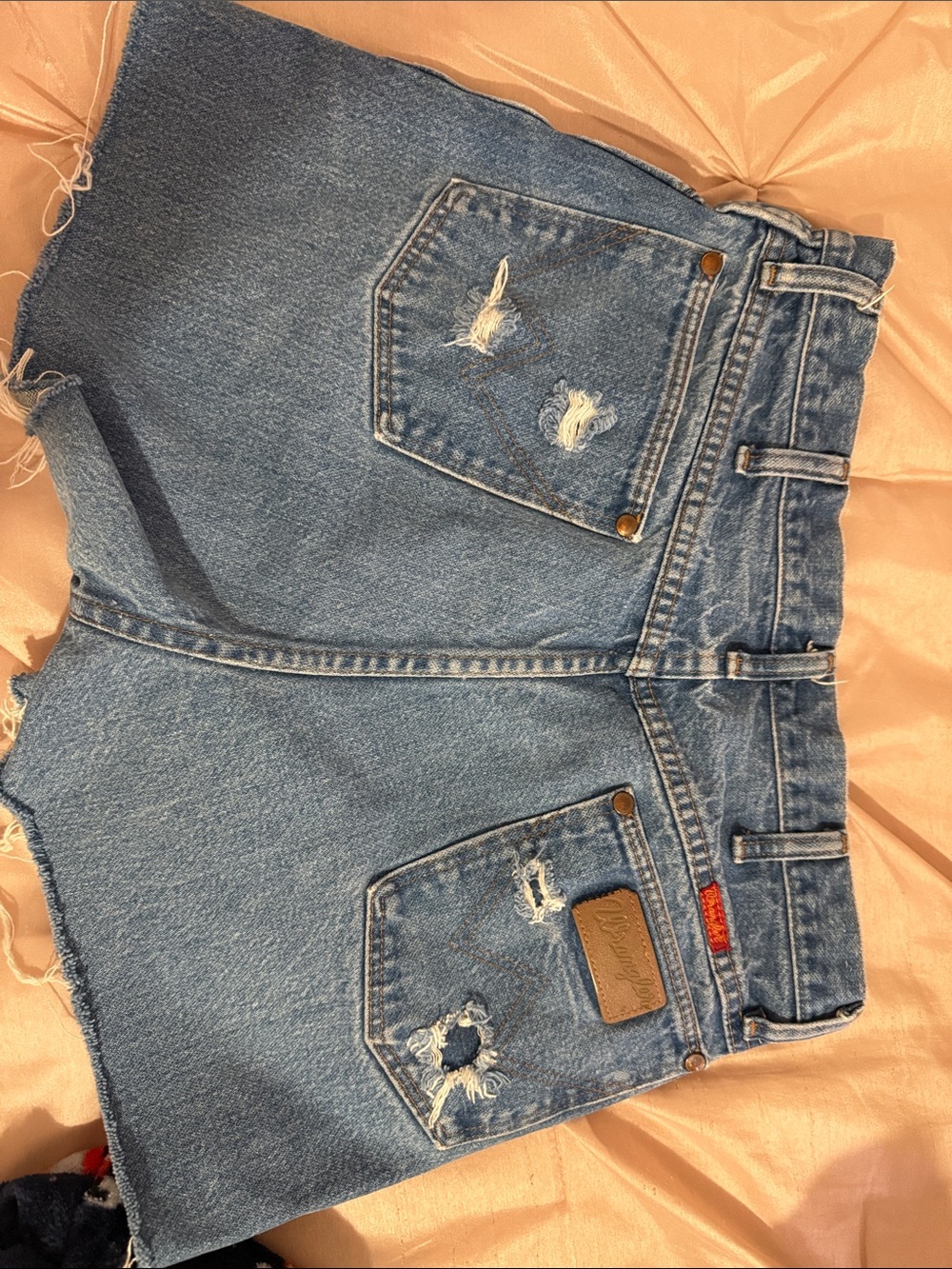 High-Waist Distressed Denim Mini Skirt - Blue